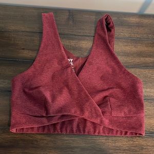 Maroon red sports bra